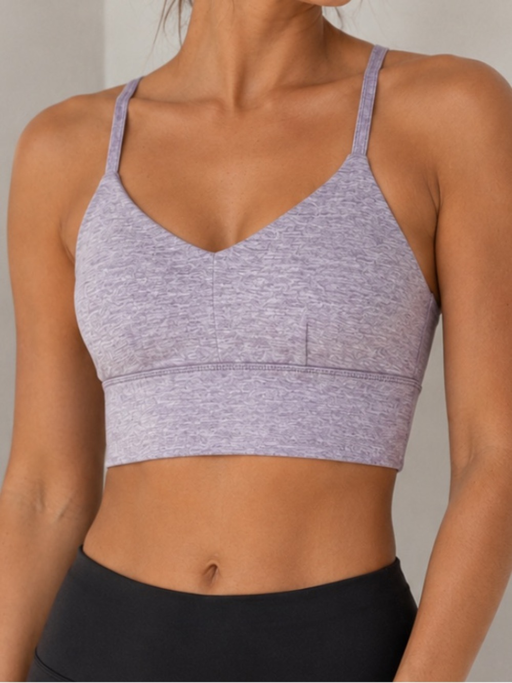 JOYLAB Brushed Jersey Lavender Longline Strappy Padded Sports Bra XS NWOT
